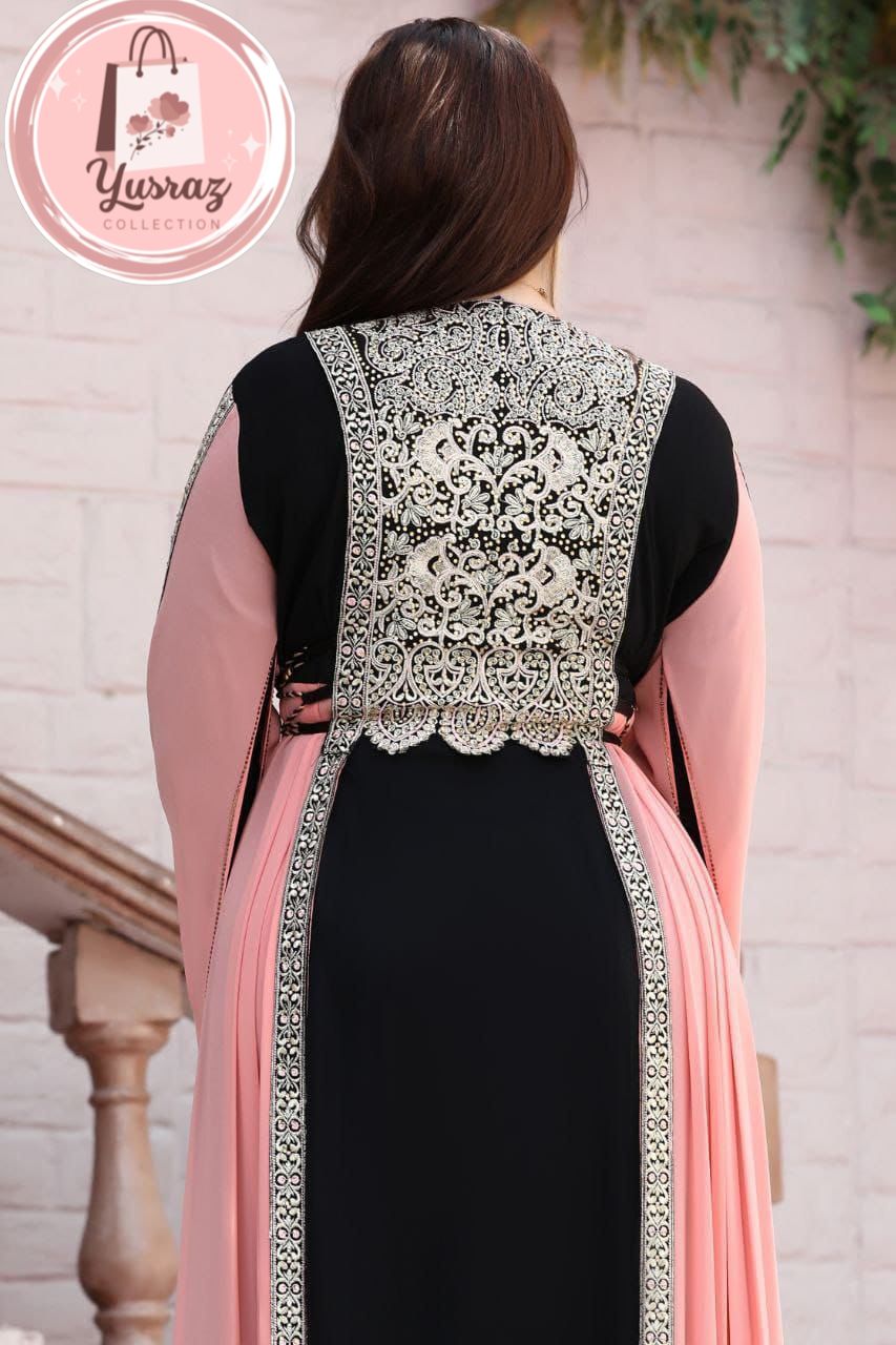 Women’s Abaya Dress Set – 3 Pieces with Dress, Hijab & pant